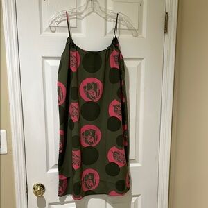 Green and Pink Polka Dot Dress